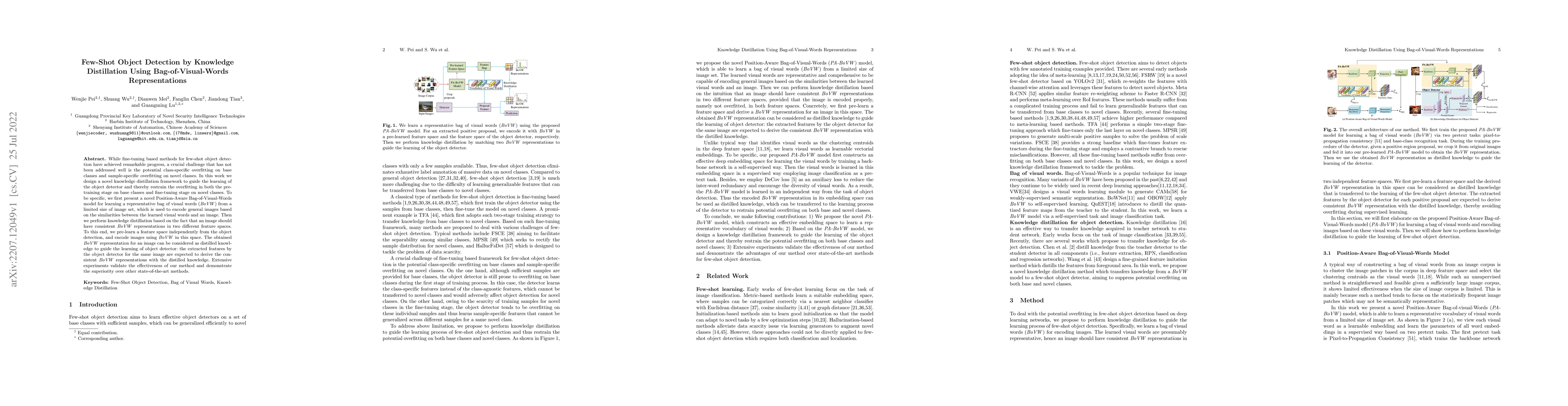 Thumbnail for Few-Shot Object Detection by Knowledge Distillation Using
  Bag-of-Visual-Words Representations