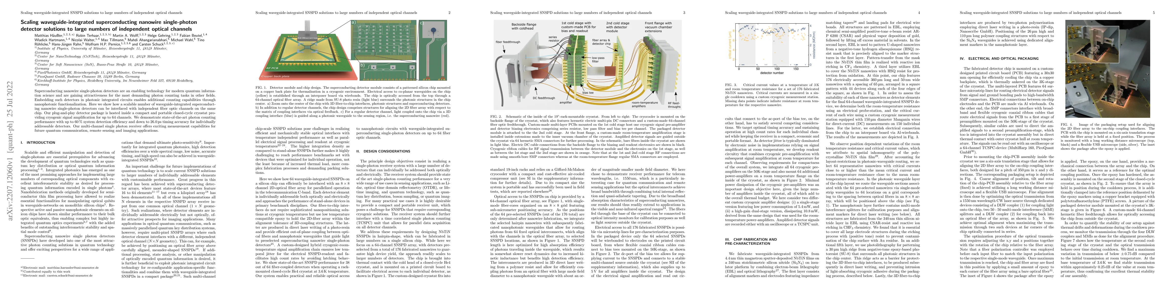 Thumbnail for Scaling waveguide-integrated superconducting nanowire single-photon
  detector solutions to large numbers of independent optical channels