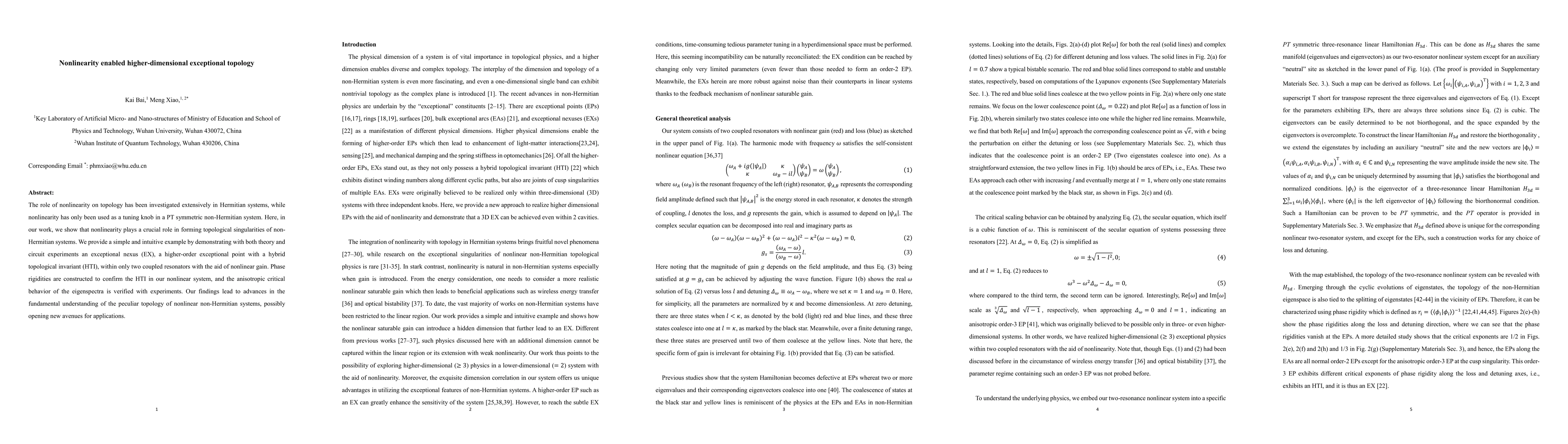 Thumbnail for Nonlinearity enabled higher-dimensional exceptional topology