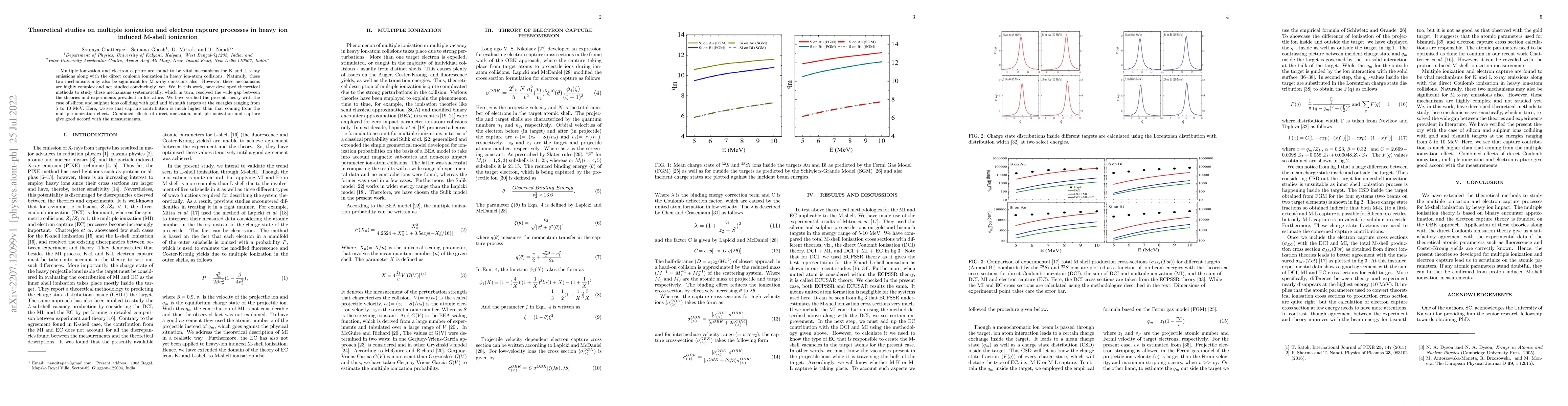 Thumbnail for Theoretical studies on multiple ionisation and electron capture
  processes in heavy ion induced M-shell ionisation