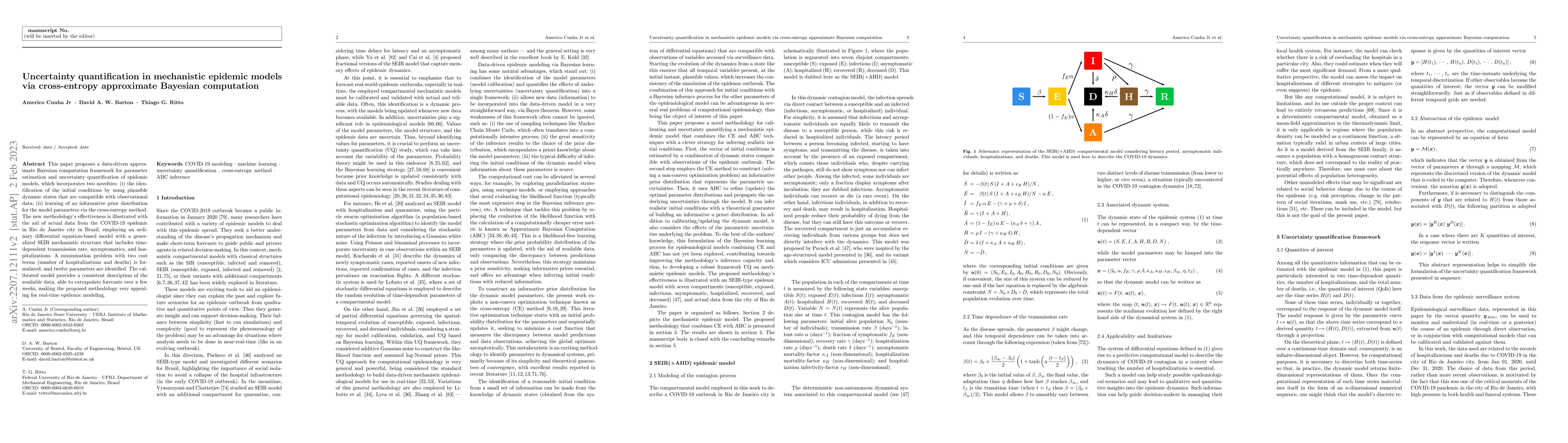 Thumbnail for Uncertainty quantification in mechanistic epidemic models via
  cross-entropy approximate Bayesian computation