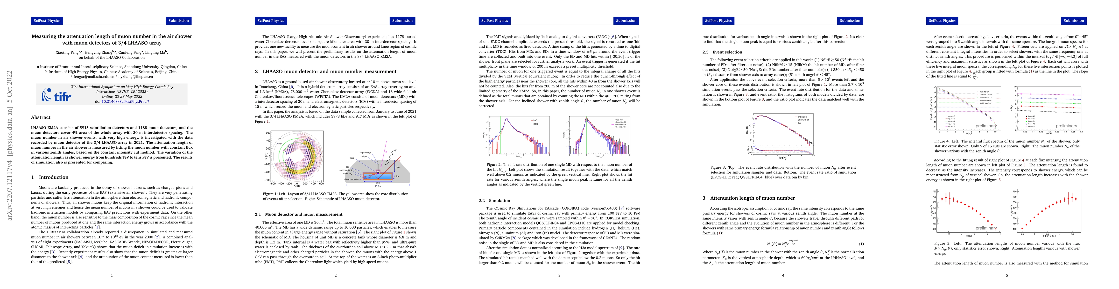 Thumbnail for Measuring the attenuation length of muon number in the air shower with
  muon detectors of 3/4 LHAASO array