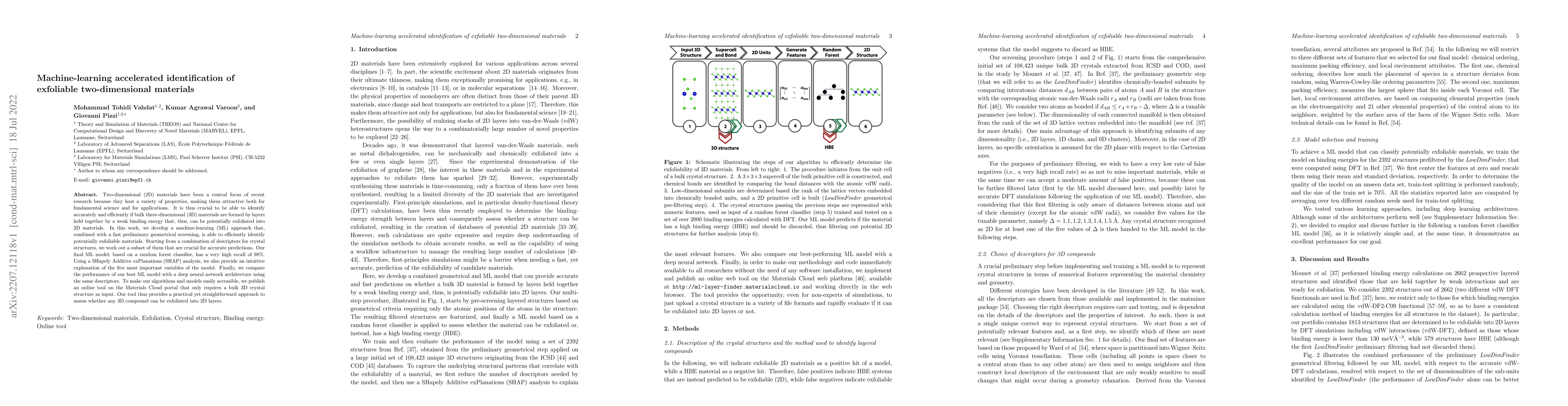 Thumbnail for Machine-learning accelerated identification of exfoliable
  two-dimensional materials
