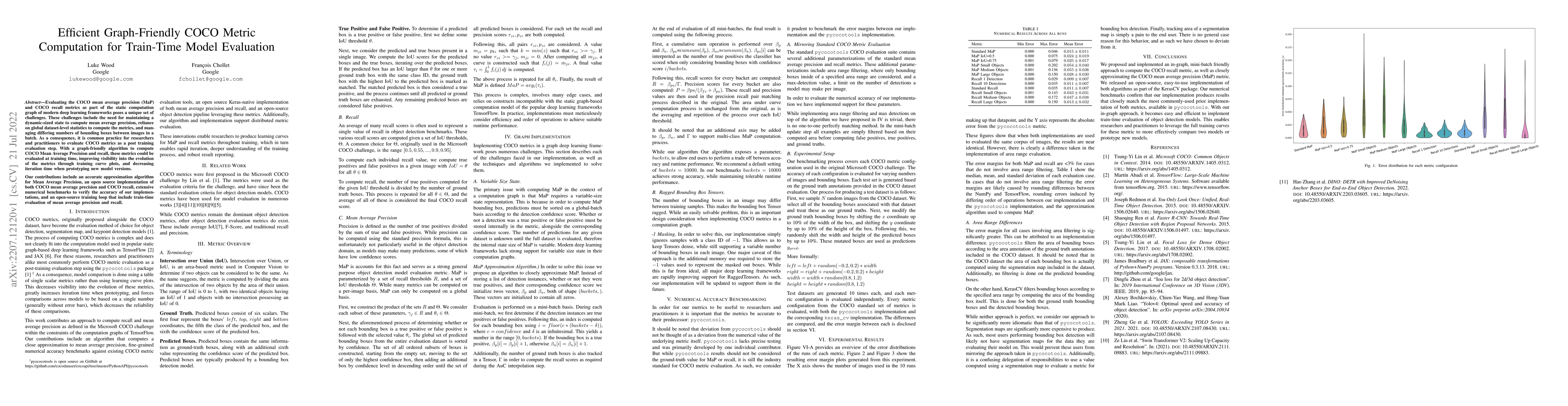 Thumbnail for Efficient Graph-Friendly COCO Metric Computation for Train-Time Model
  Evaluation