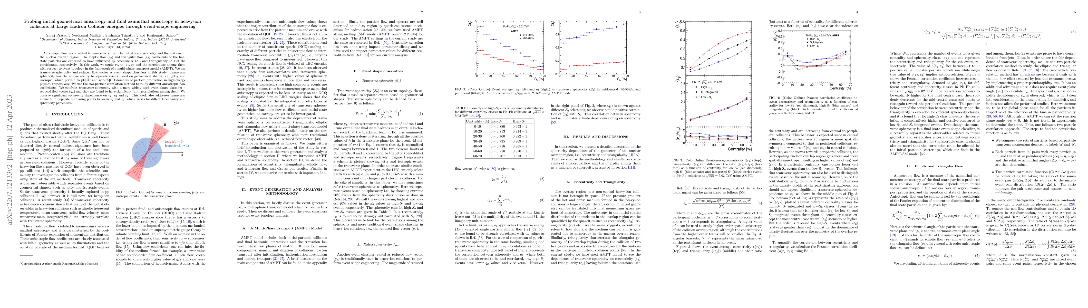 Thumbnail for Probing initial geometrical anisotropy and final azimuthal anisotropy in
  heavy-ion collisions at Large Hadron Collider energies through event-shape
  engineering