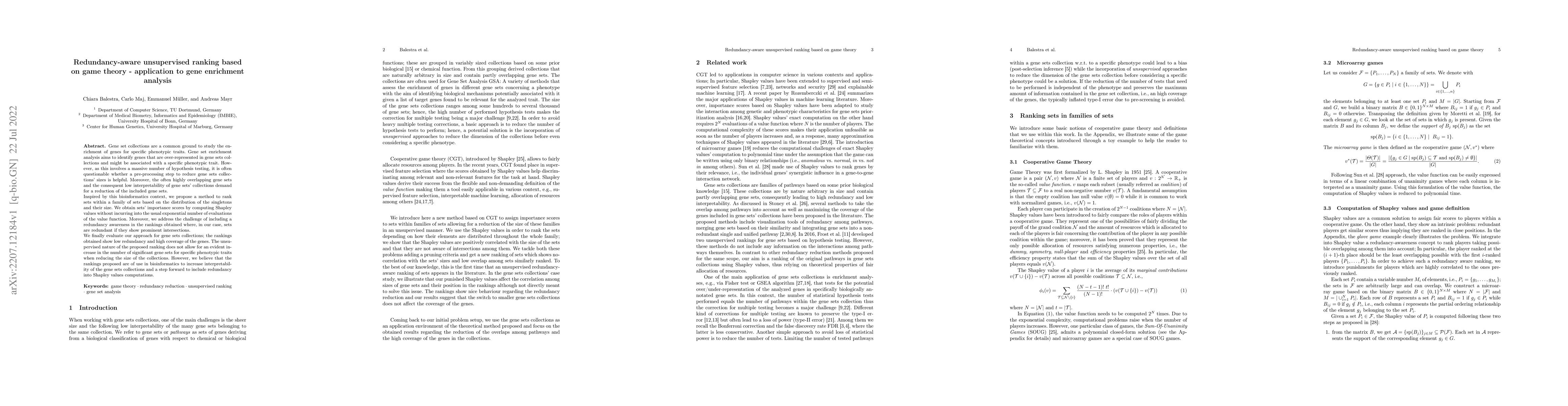 Thumbnail for Redundancy-aware unsupervised ranking based on game theory --
  application to gene enrichment analysis