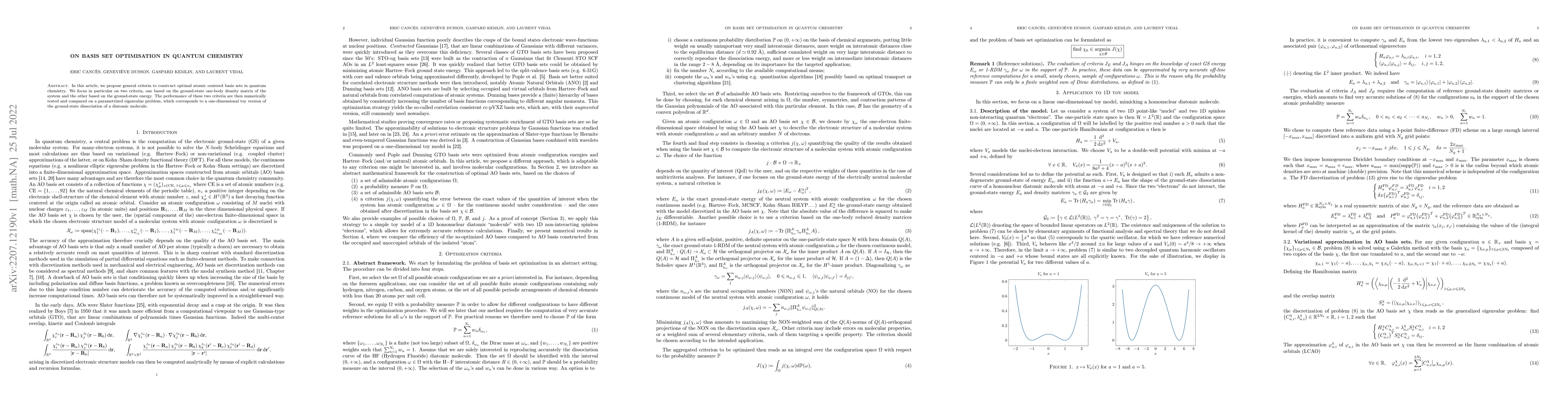 Thumbnail for On basis set optimisation in quantum chemistry