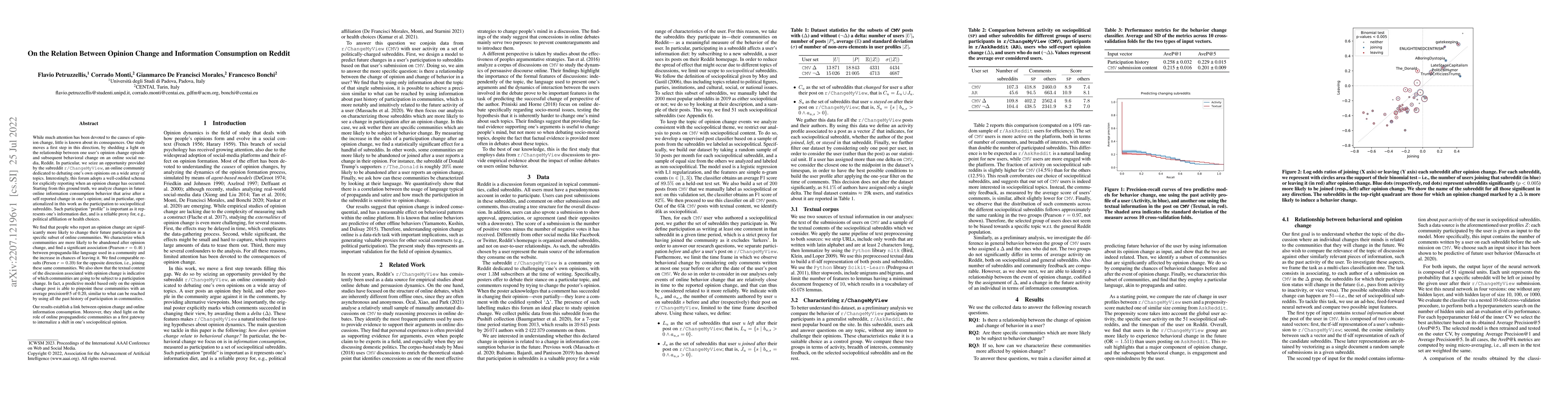 Thumbnail for On the Relation Between Opinion Change and Information Consumption on
  Reddit