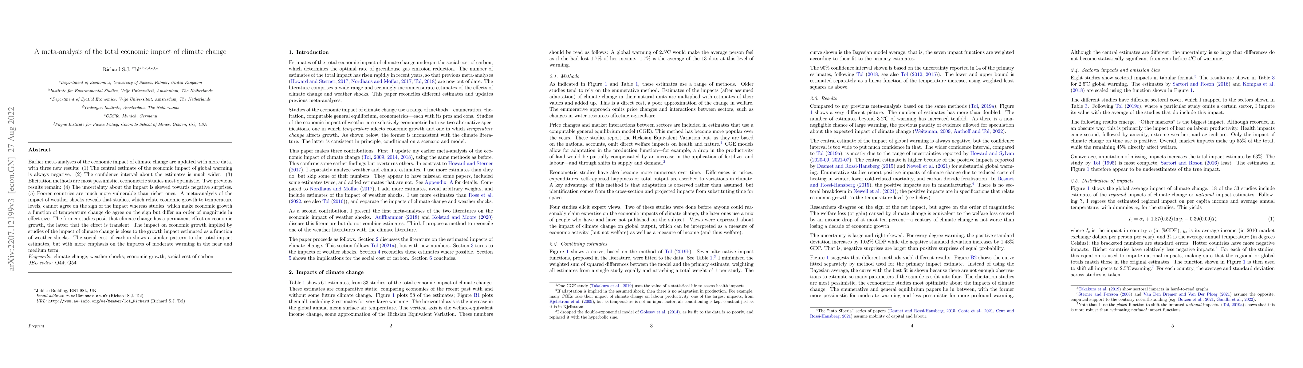 Thumbnail for A meta-analysis of the total economic impact of climate change