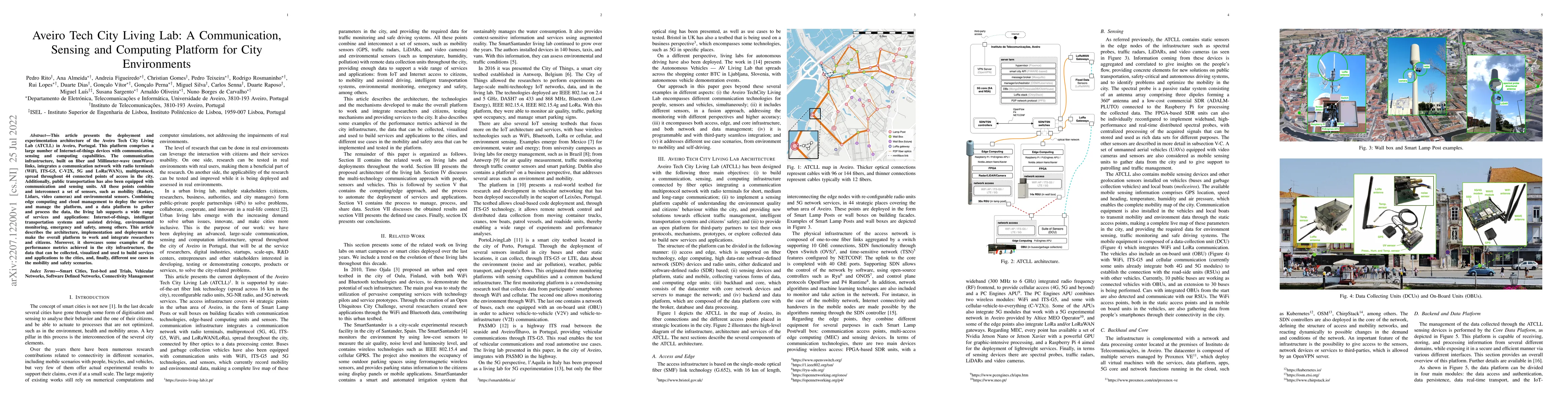 Thumbnail for Aveiro Tech City Living Lab: A Communication, Sensing and Computing
  Platform for City Environments