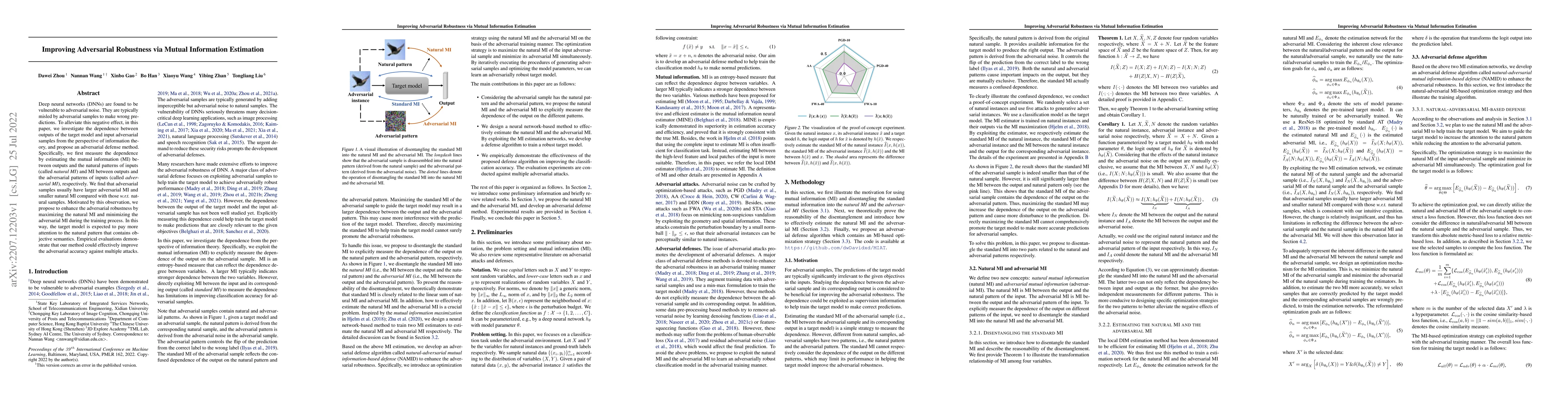 Thumbnail for Improving Adversarial Robustness via Mutual Information Estimation