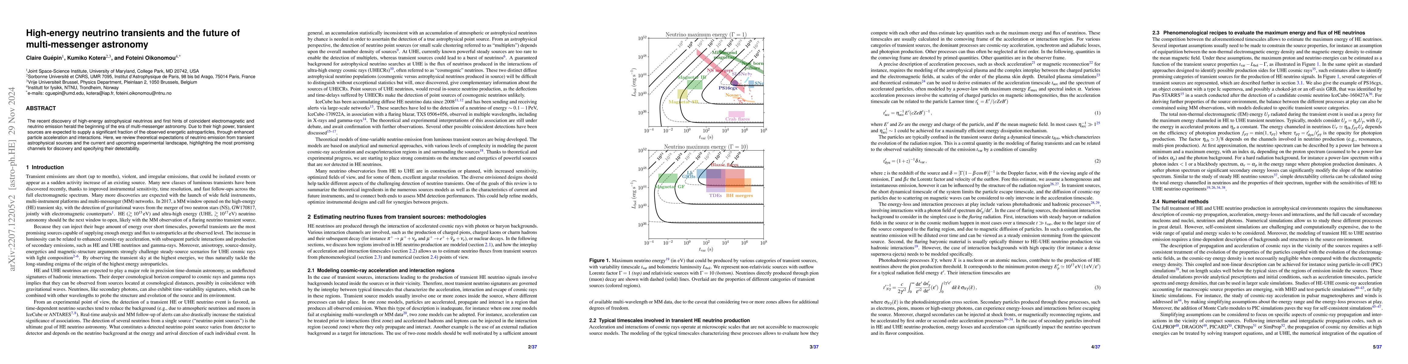 Thumbnail for High-energy neutrino transients and the future of multi-messenger
  astronomy