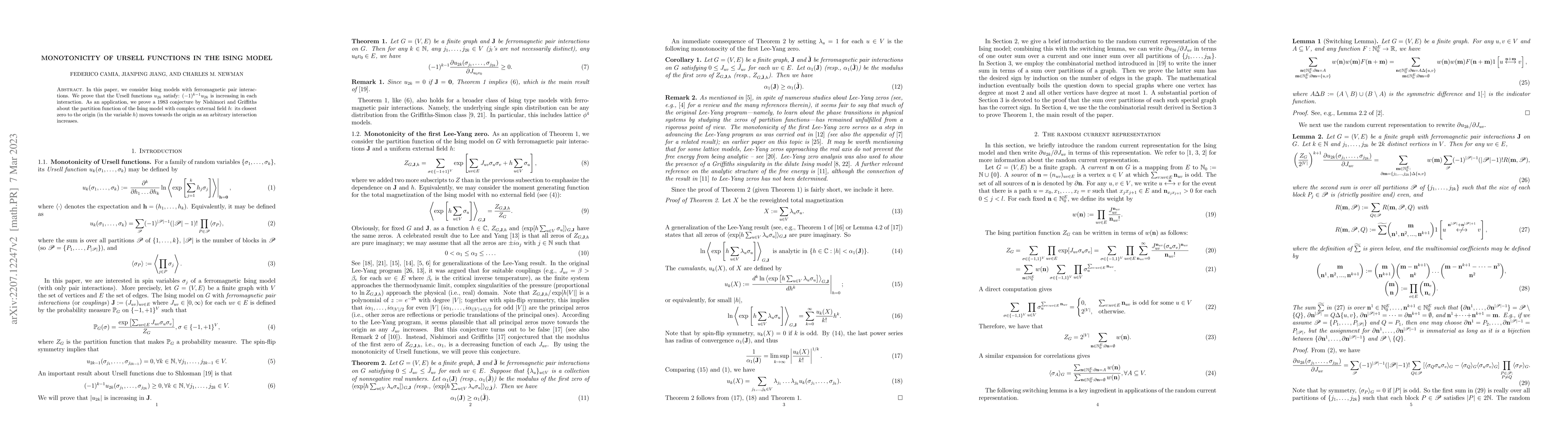 Thumbnail for Monotonicity of Ursell functions in the Ising model