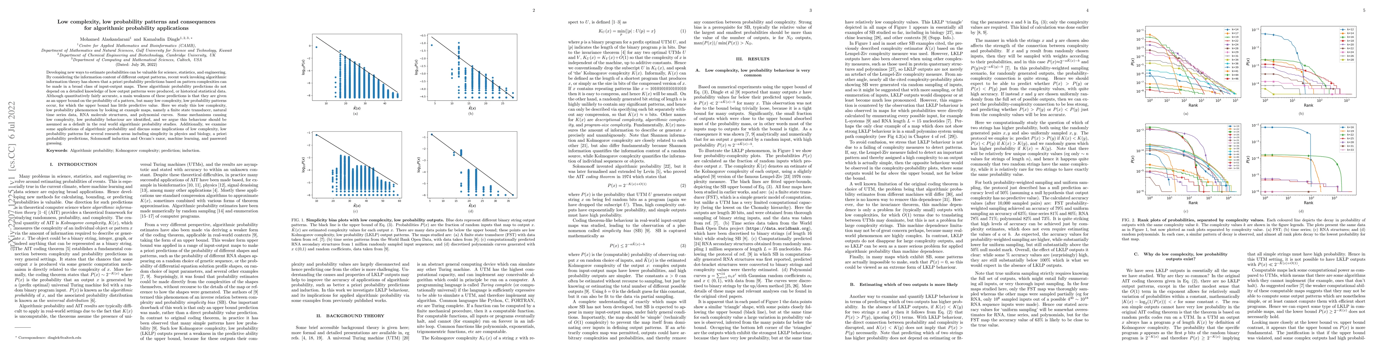 Thumbnail for Low complexity, low probability patterns and consequences for
  algorithmic probability applications