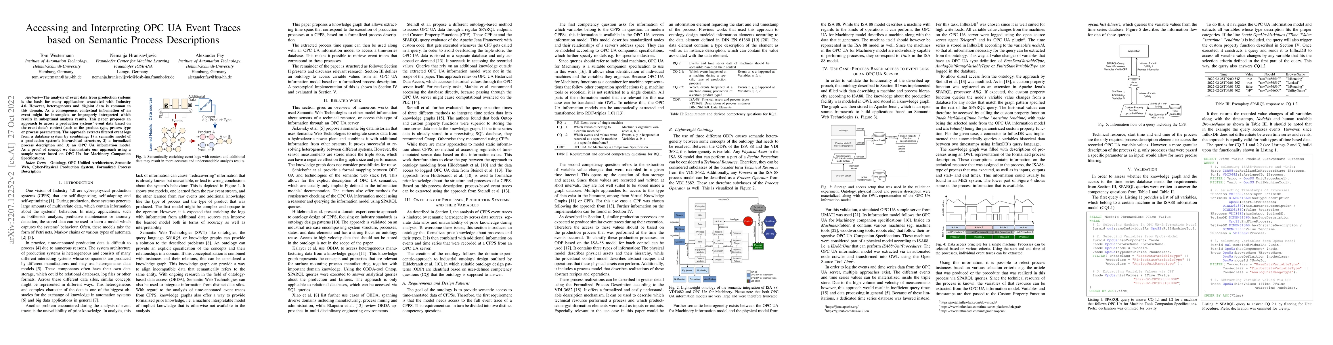 Thumbnail for Accessing and Interpreting OPC UA Event Traces based on Semantic Process
  Descriptions