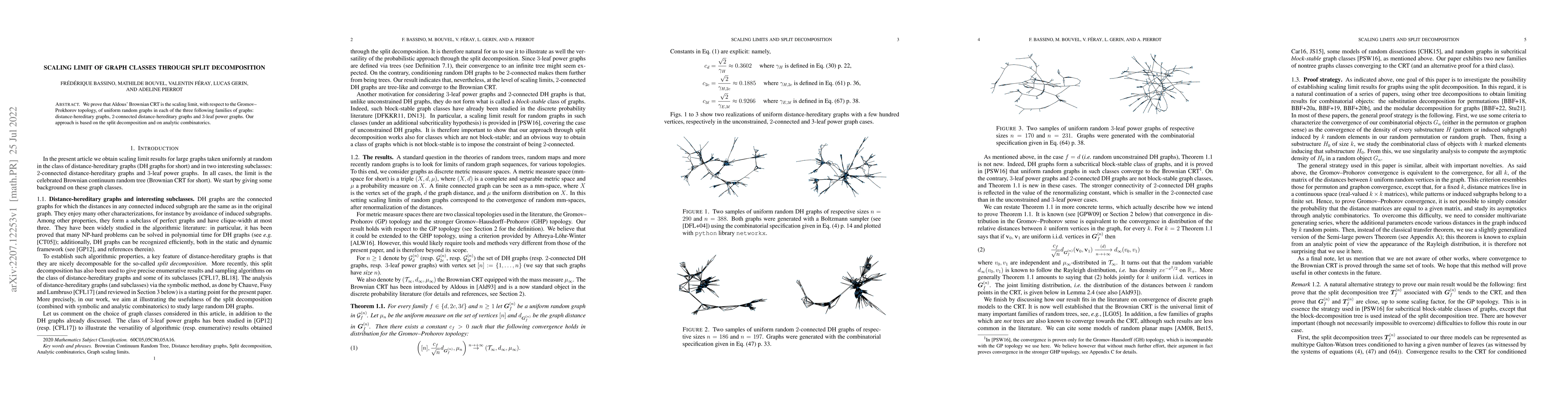 Thumbnail for Scaling limit of graph classes through split decomposition