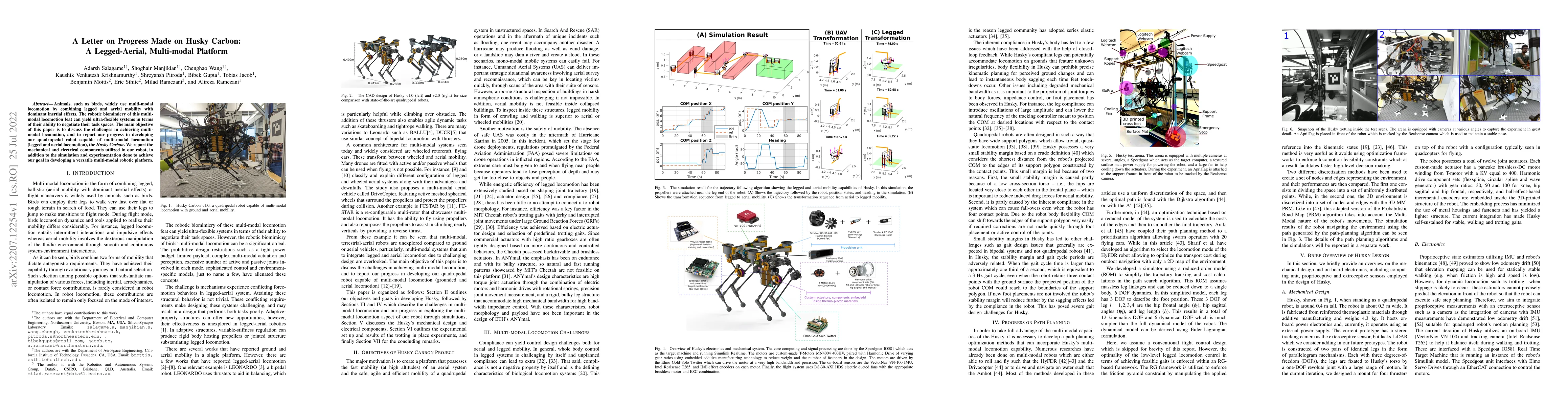 Thumbnail for A Letter on Progress Made on Husky Carbon: A Legged-Aerial, Multi-modal
  Platform
