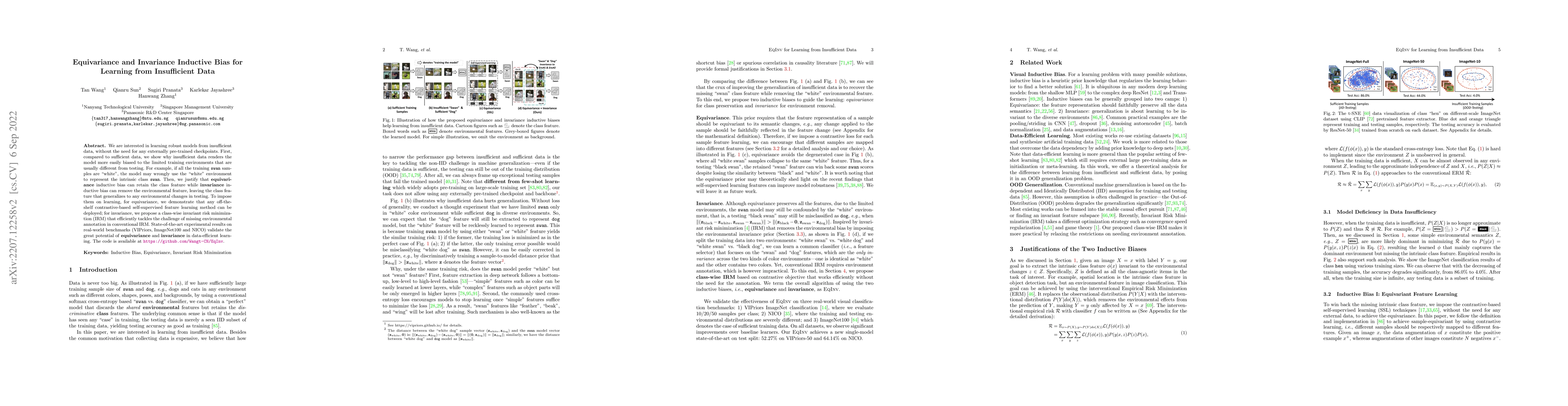 Thumbnail for Equivariance and Invariance Inductive Bias for Learning from
  Insufficient Data