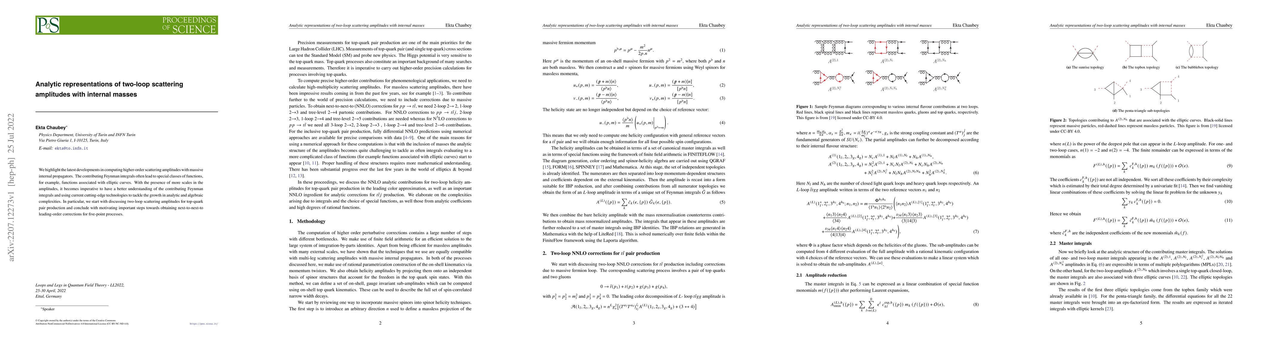 Thumbnail for Analytic representations of two-loop scattering amplitudes with internal
  masses