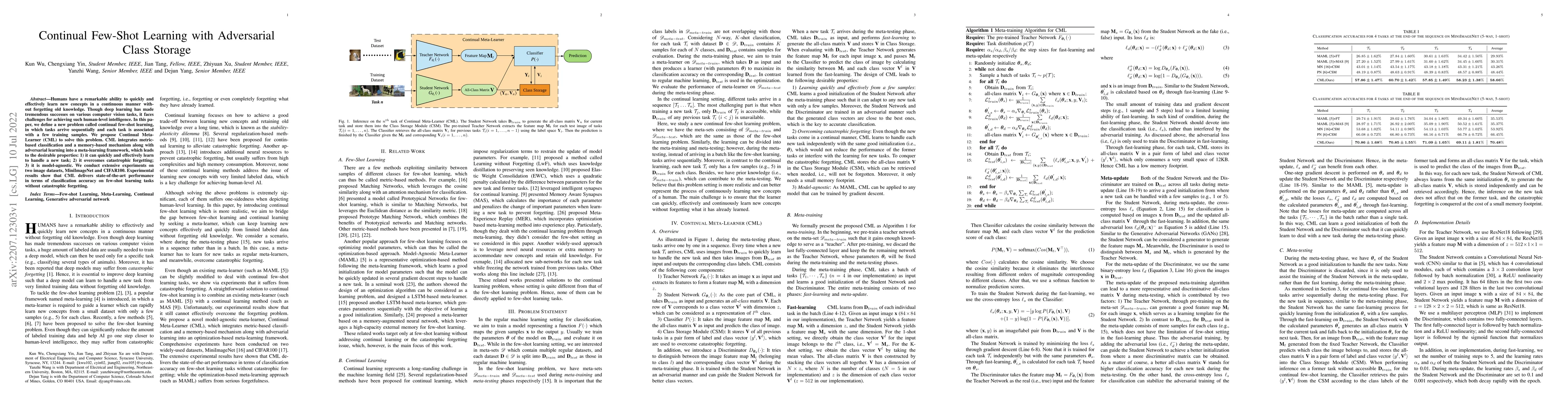 Thumbnail for Continual Few-Shot Learning with Adversarial Class Storage