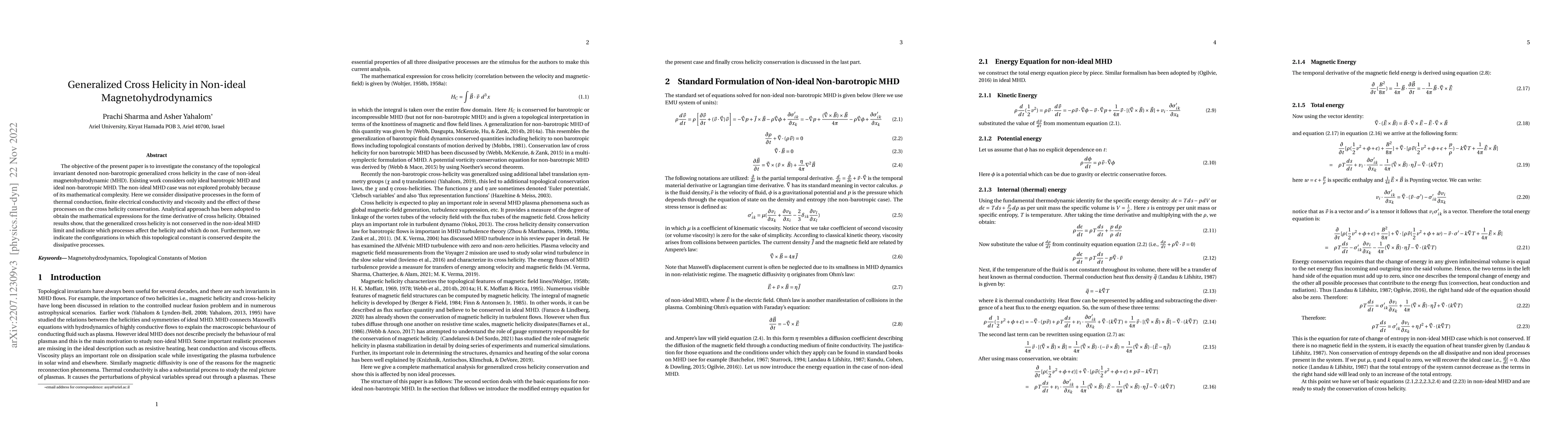 Thumbnail for Generalized Cross Helicity in Non-ideal Magnetohydrodynamics