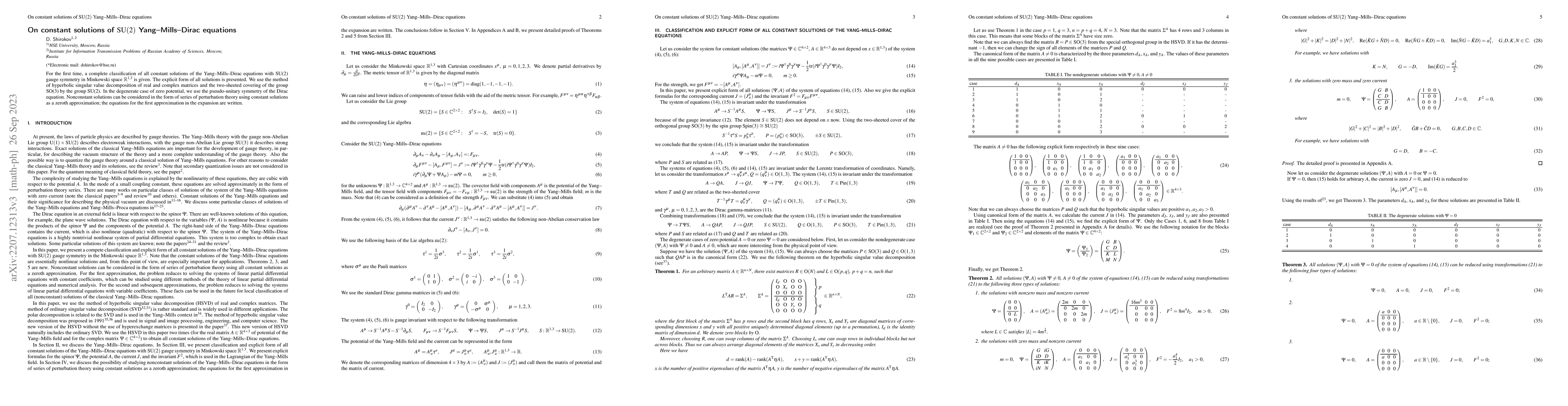 Thumbnail for On constant solutions of SU(2) Yang-Mills-Dirac equations