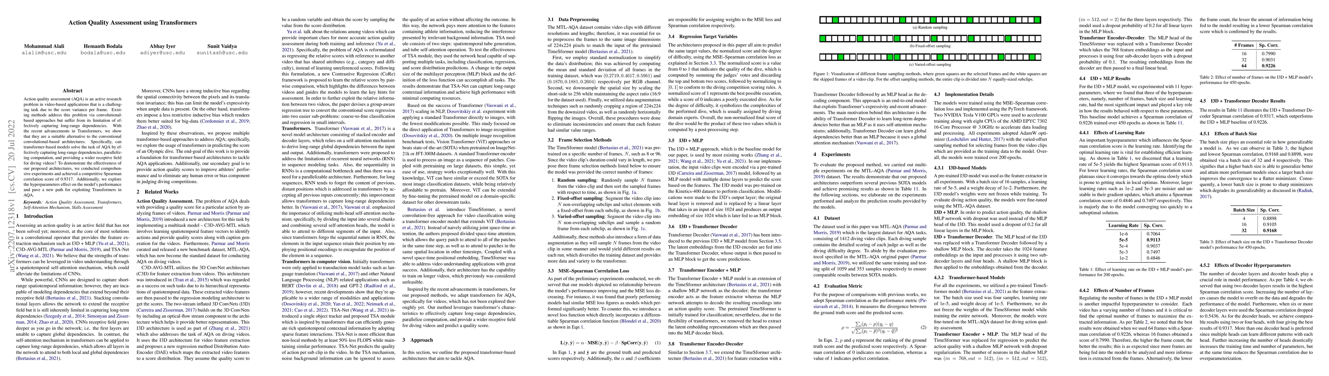 Thumbnail for Action Quality Assessment using Transformers