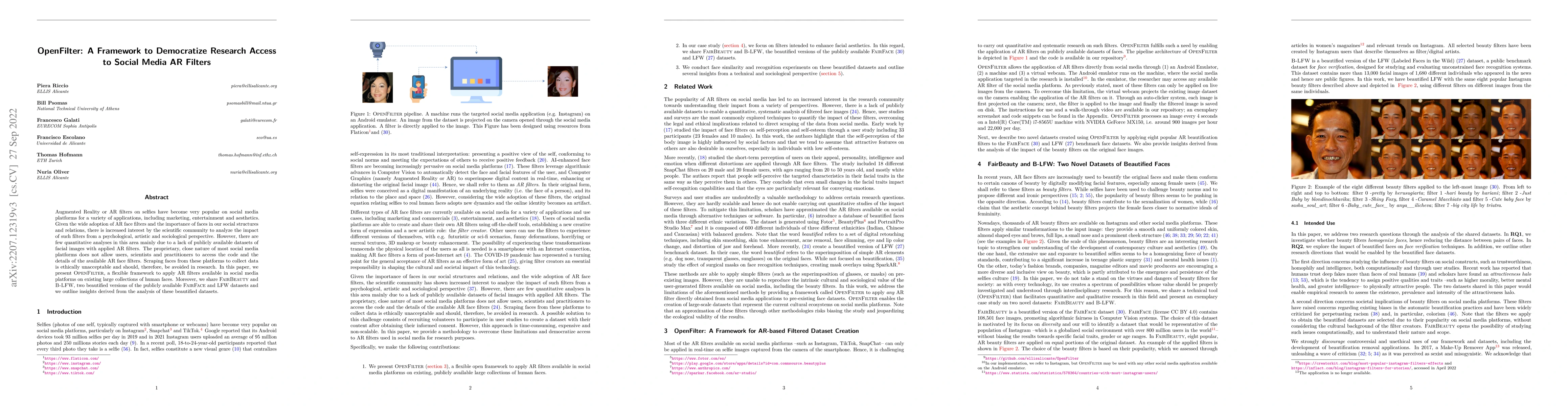 Thumbnail for OpenFilter: A Framework to Democratize Research Access to Social Media
  AR Filters