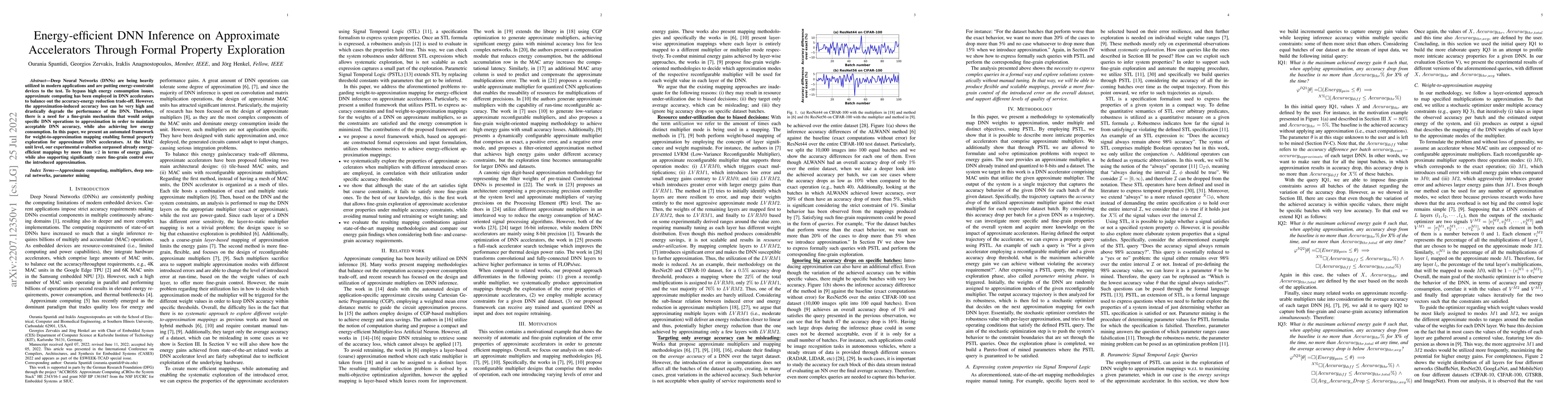 Thumbnail for Energy-efficient DNN Inference on Approximate Accelerators Through
  Formal Property Exploration