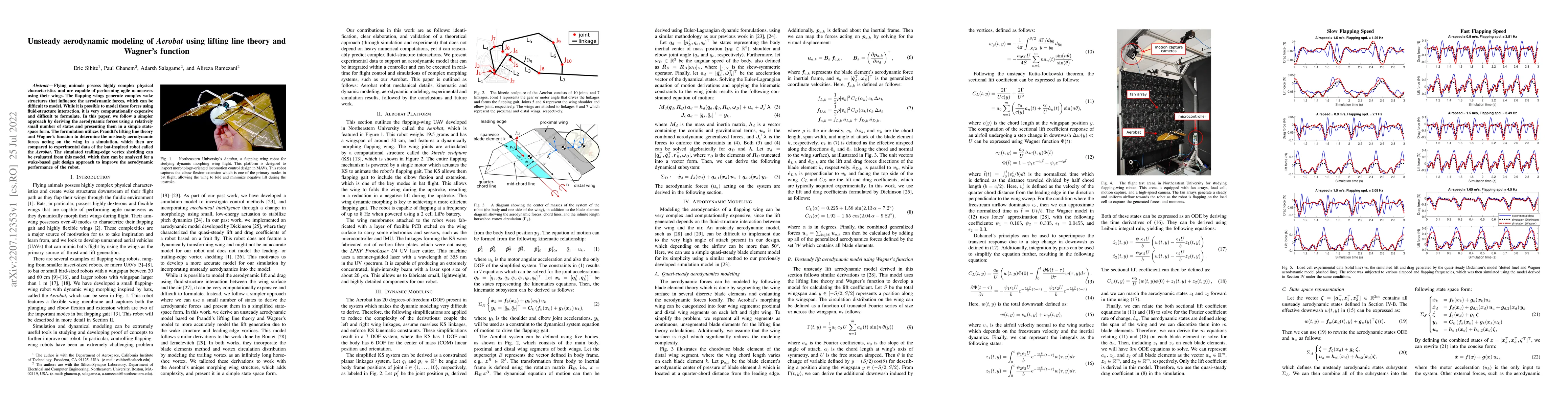 Thumbnail for Unsteady aerodynamic modeling of Aerobat using lifting line theory and
  Wagner's function