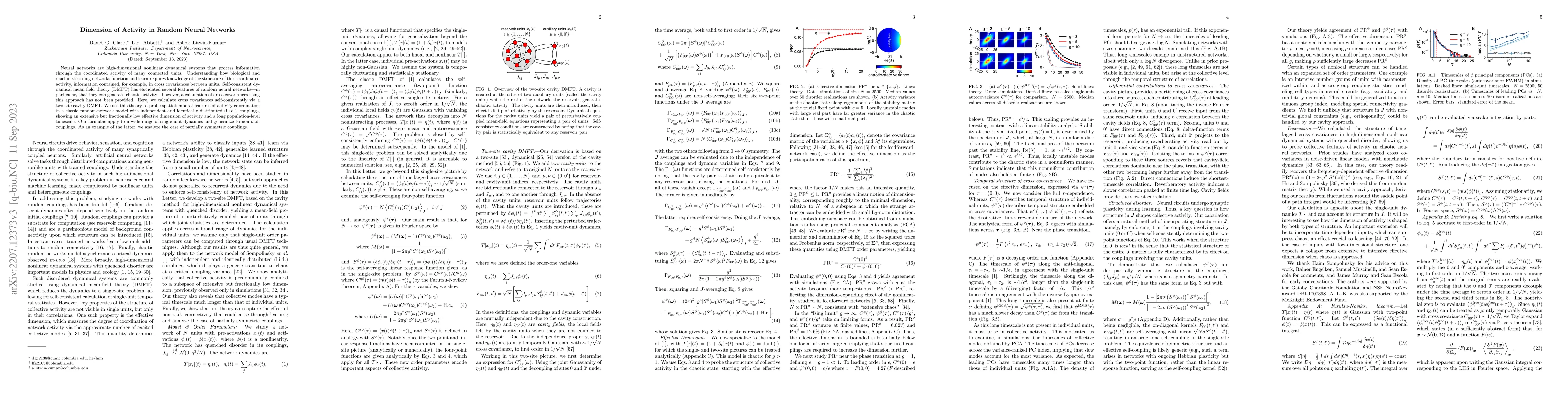 Thumbnail for Dimension of activity in random neural networks