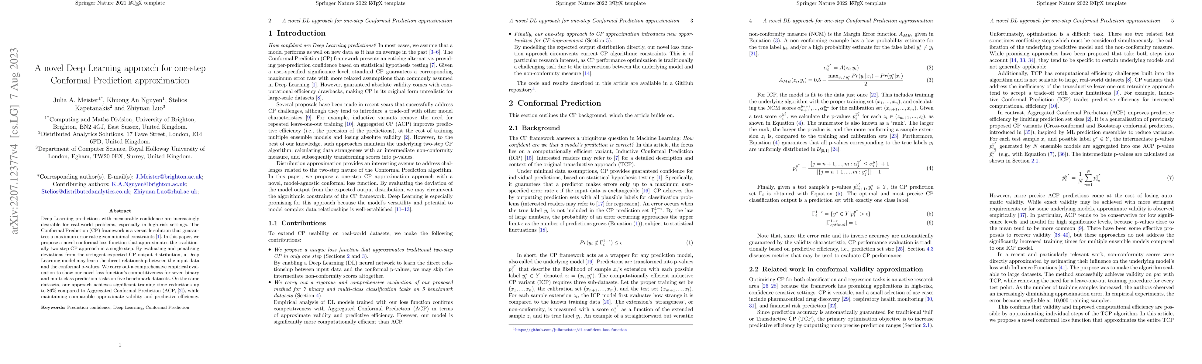 Thumbnail for A novel Deep Learning approach for one-step Conformal Prediction
  approximation
