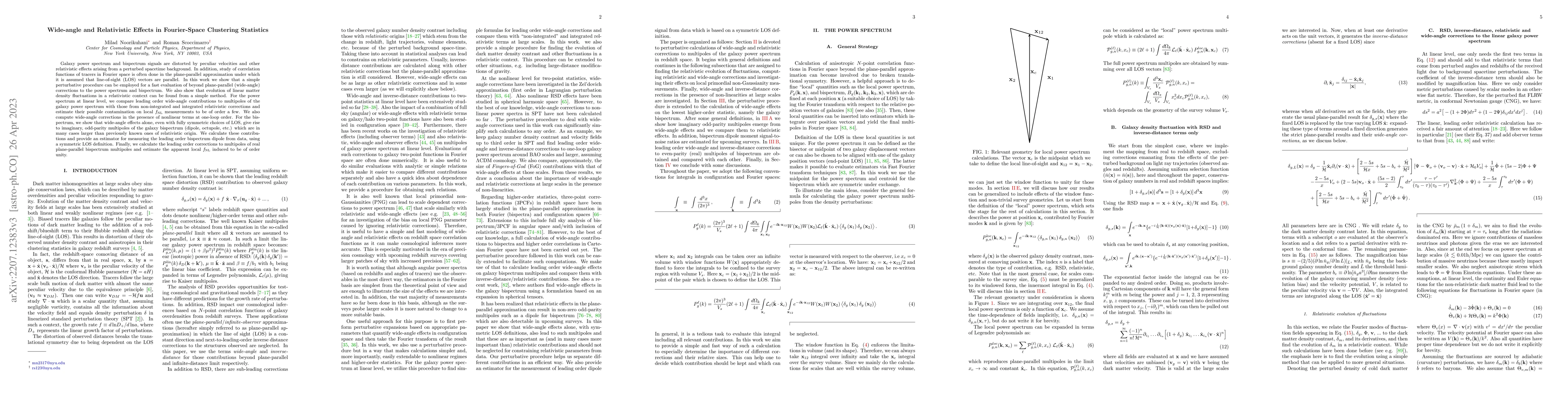 Thumbnail for Wide-angle and relativistic effects in Fourier-space clustering
  statistics