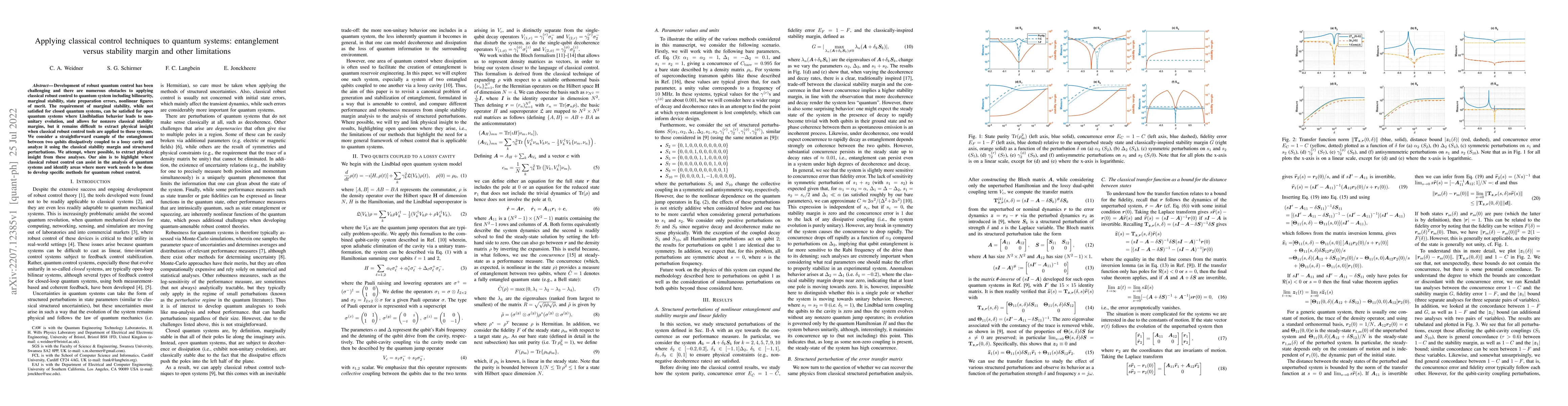 Thumbnail for Applying classical control techniques to quantum systems: entanglement
  versus stability margin and other limitations