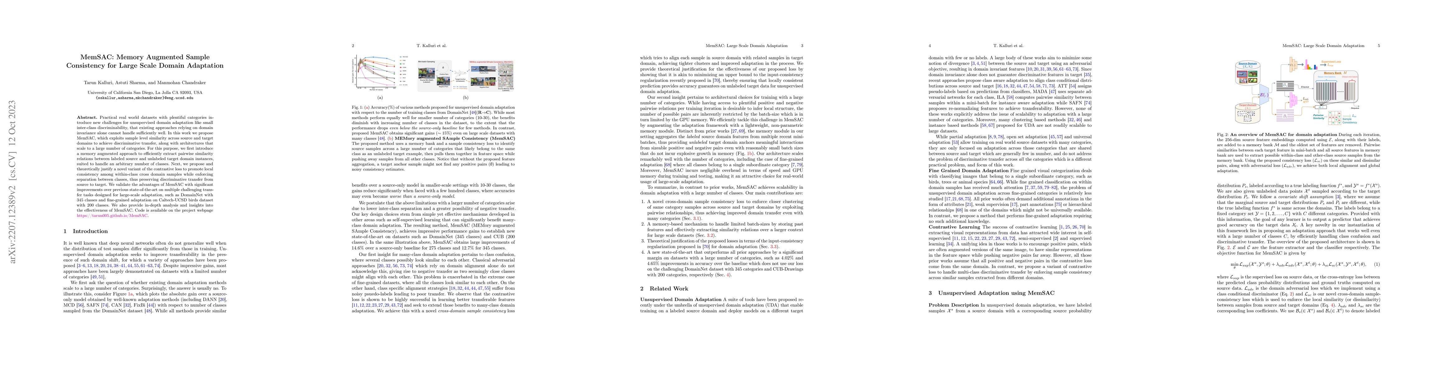 Thumbnail for MemSAC: Memory Augmented Sample Consistency for Large Scale Unsupervised
  Domain Adaptation