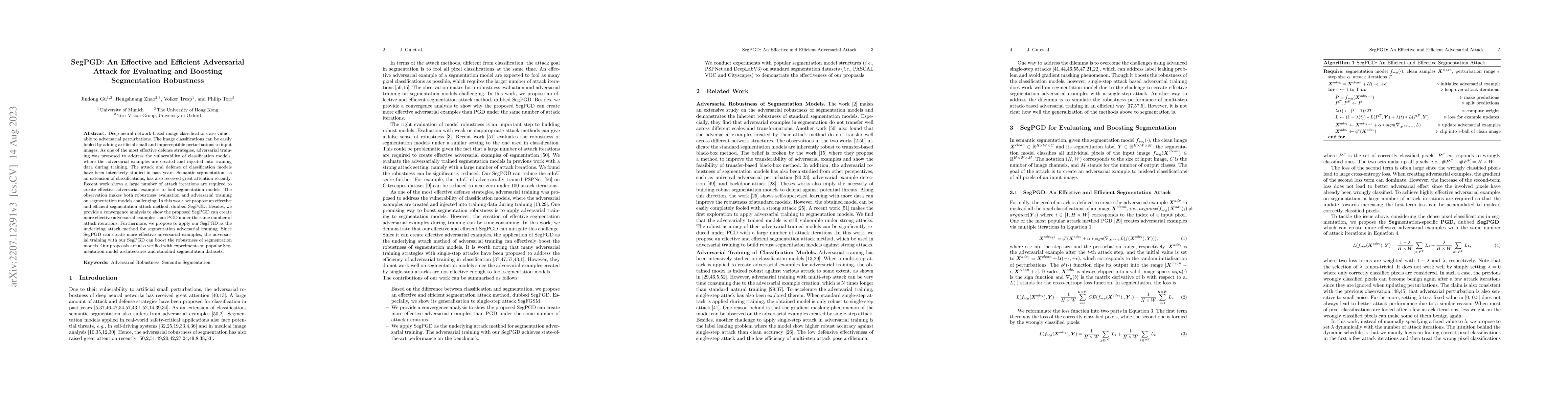 Thumbnail for SegPGD: An Effective and Efficient Adversarial Attack for Evaluating and
  Boosting Segmentation Robustness