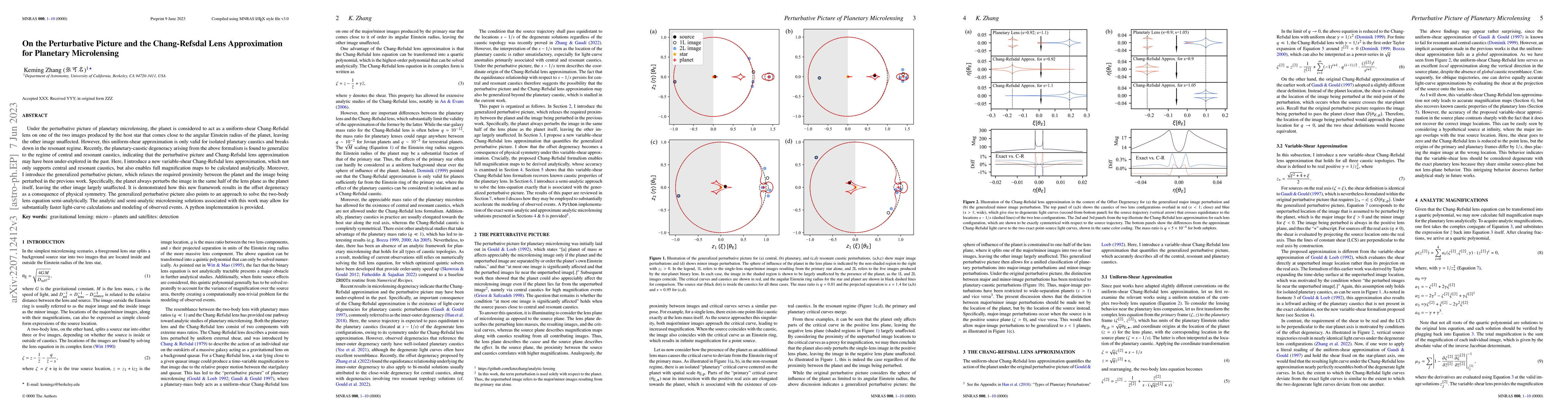 Thumbnail for On the Perturbative Picture and the Chang-Refsdal Lens Approximation for
  Planetary Microlensing