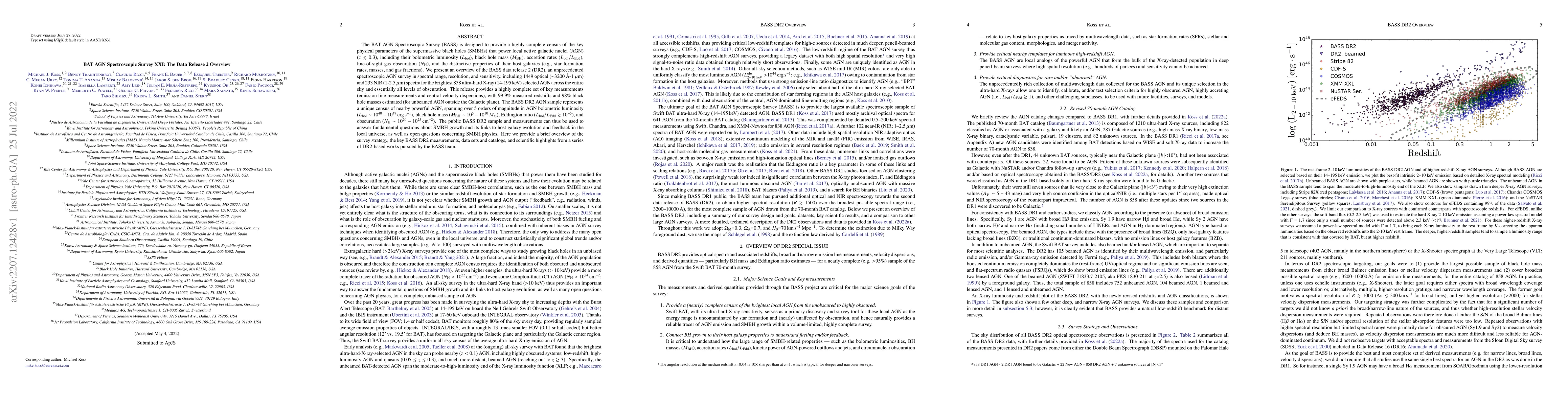 Thumbnail for BAT AGN Spectroscopic Survey XXI: The Data Release 2 Overview