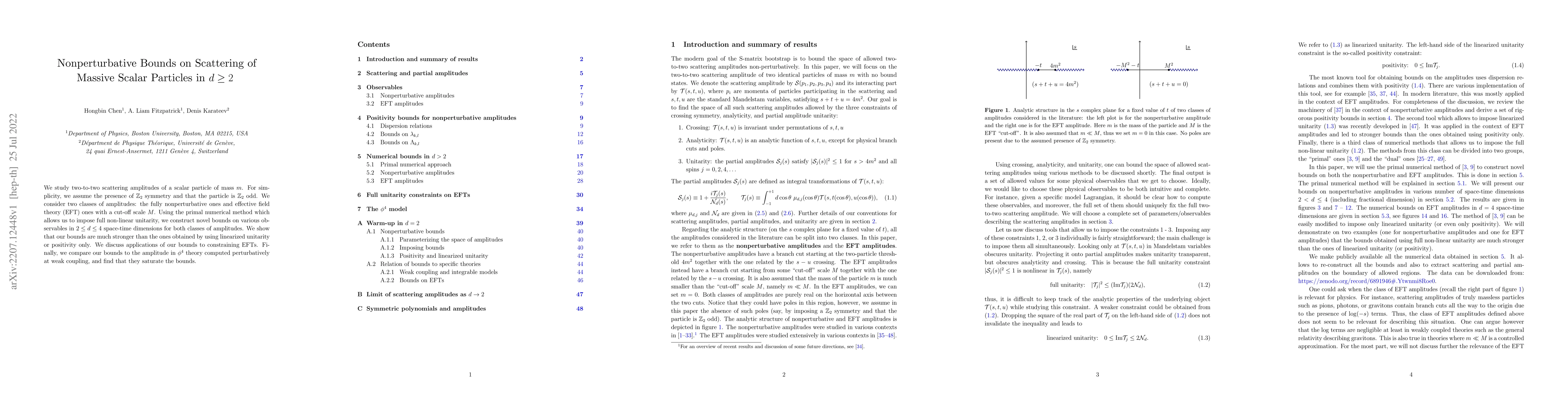 Thumbnail for Nonperturbative Bounds on Scattering of Massive Scalar Particles in $d
  \geq 2$