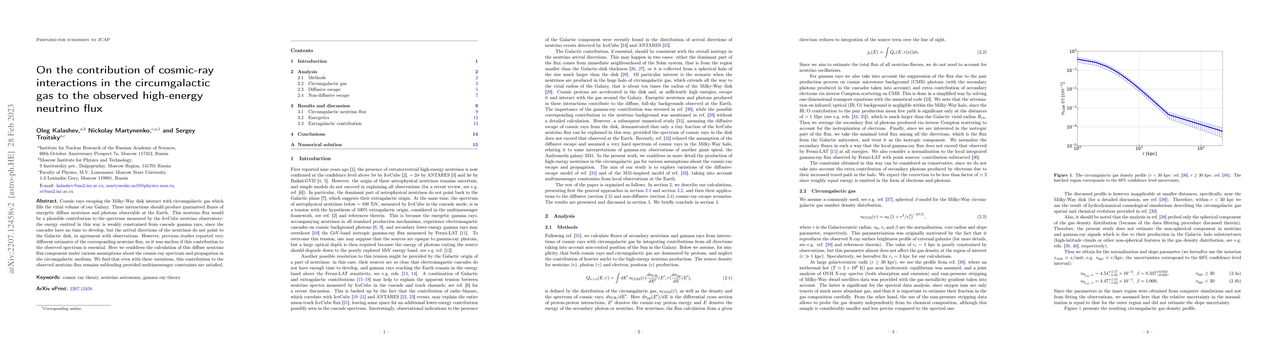 Thumbnail for On the contribution of cosmic-ray interactions in the circumgalactic gas
  to the observed high-energy neutrino flux