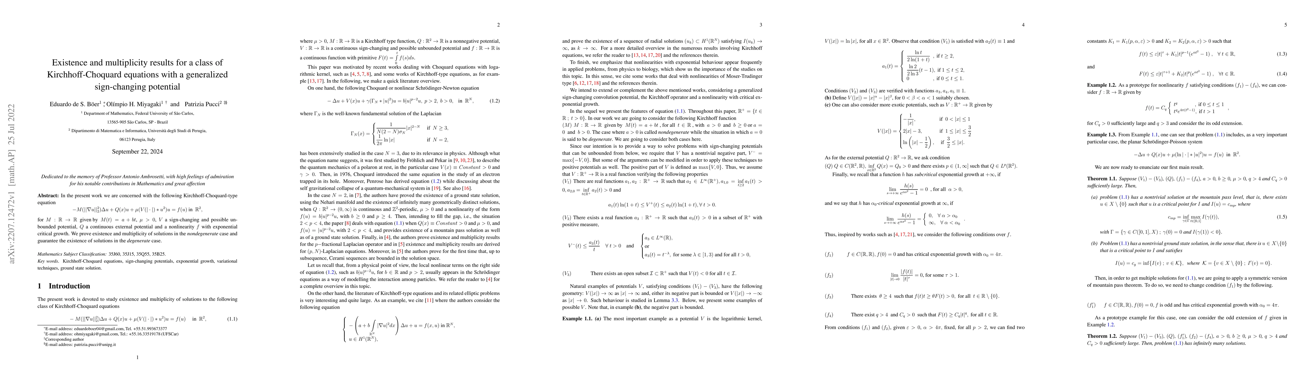Thumbnail for Existence and multiplicity results for a class of Kirchhoff-Choquard
  equations with a generalized sign-changing potential