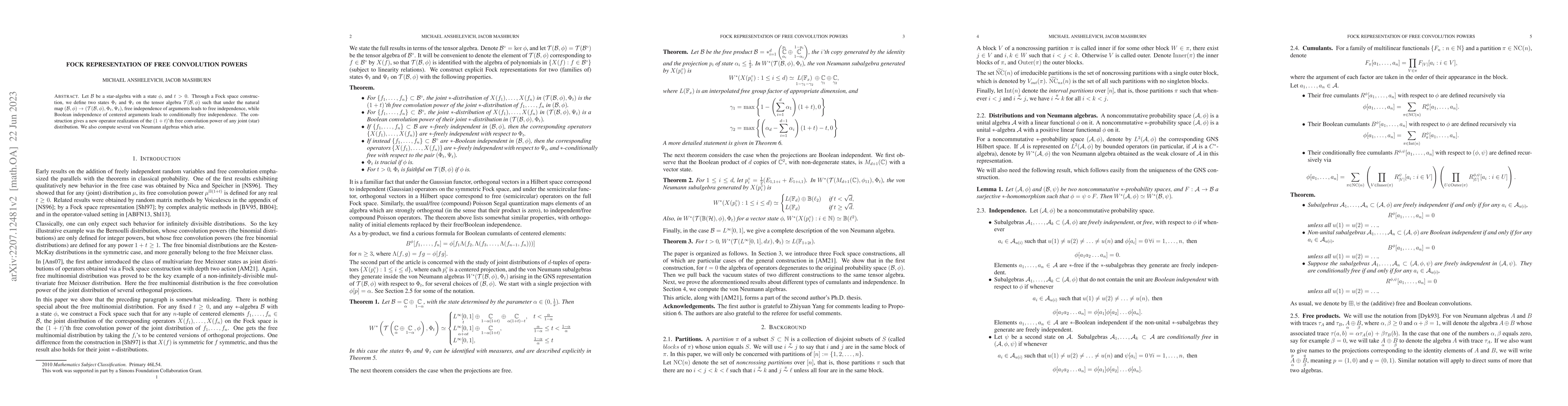 Thumbnail for Fock representation of free convolution powers