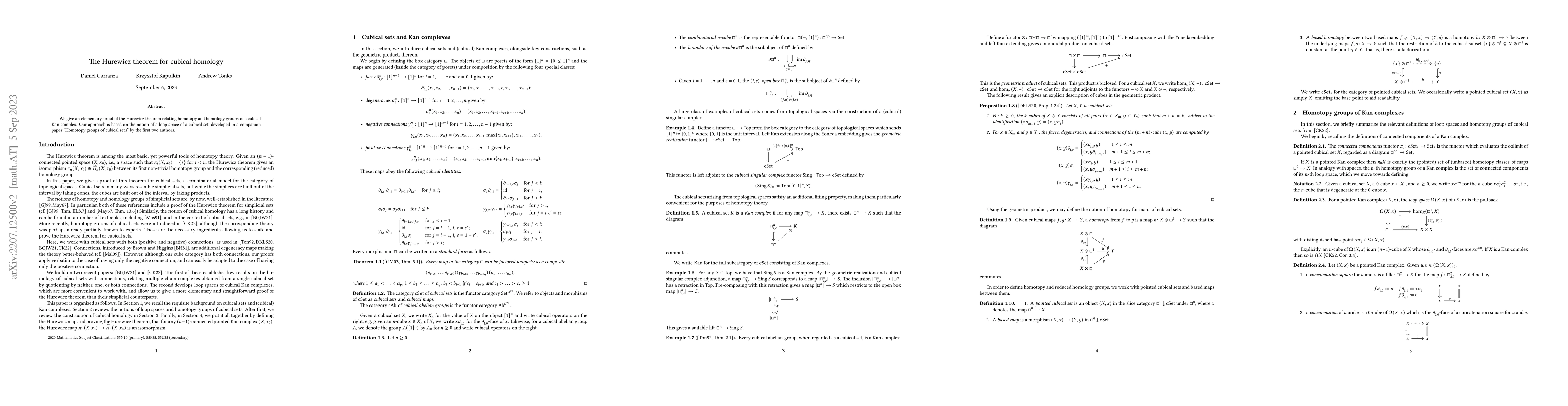 Thumbnail for The Hurewicz theorem for cubical homology