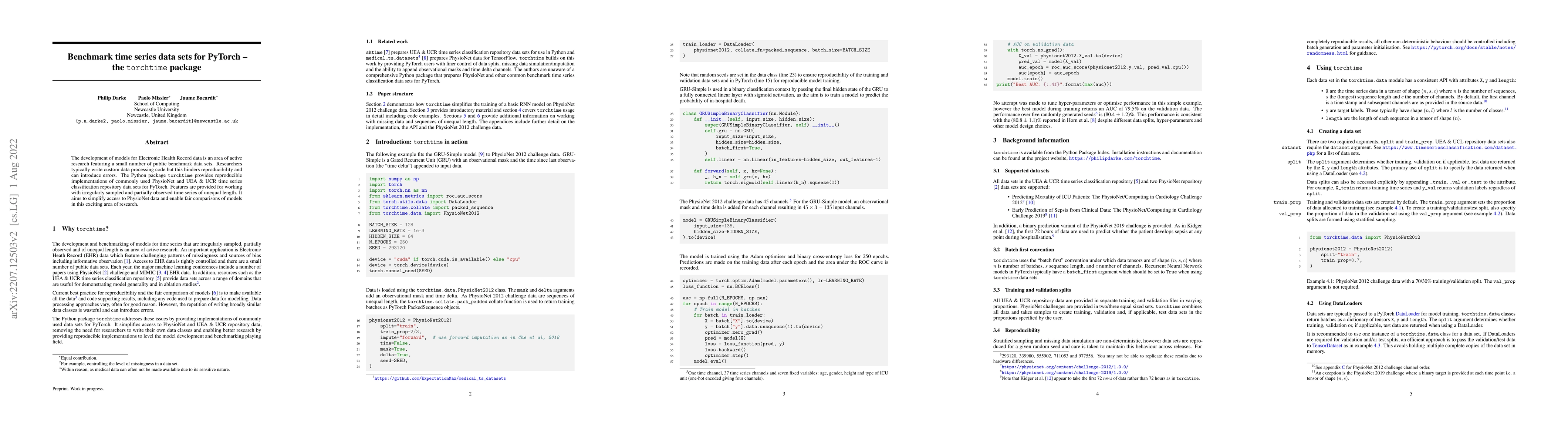 Thumbnail for Benchmark time series data sets for PyTorch -- the torchtime package