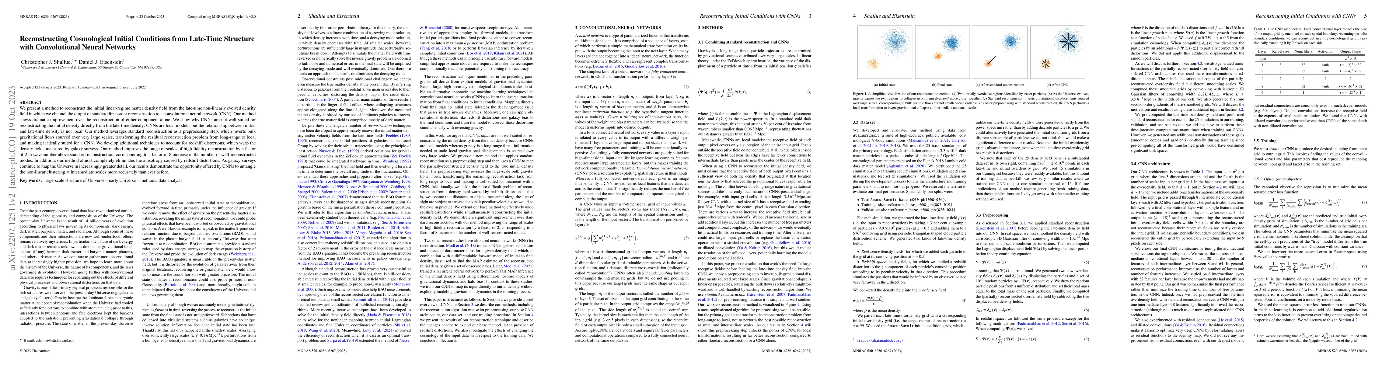 Thumbnail for Reconstructing Cosmological Initial Conditions from Late-Time Structure
  with Convolutional Neural Networks