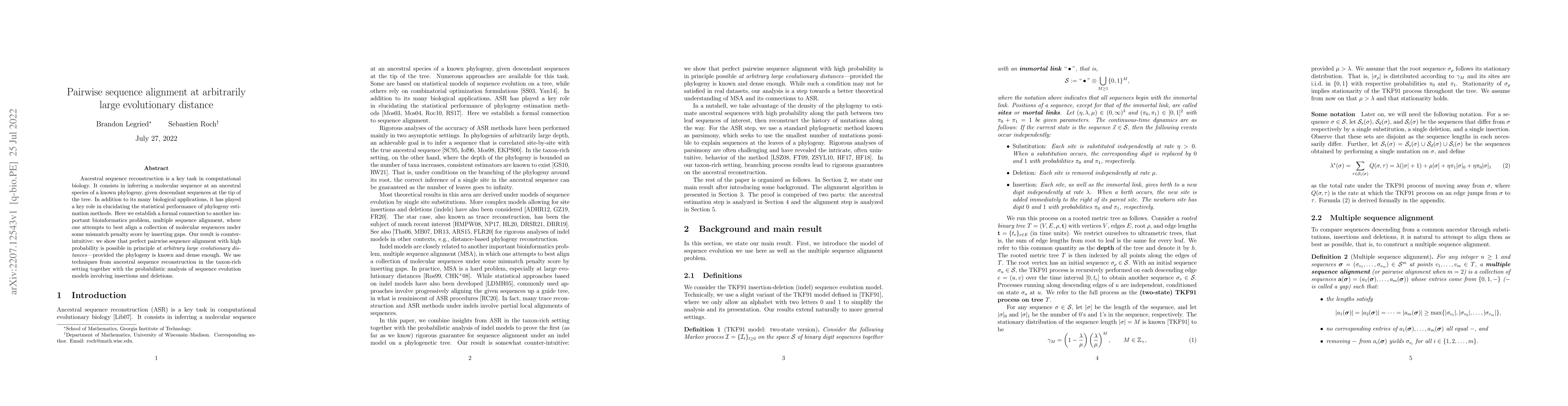 Thumbnail for Pairwise sequence alignment at arbitrarily large evolutionary distance