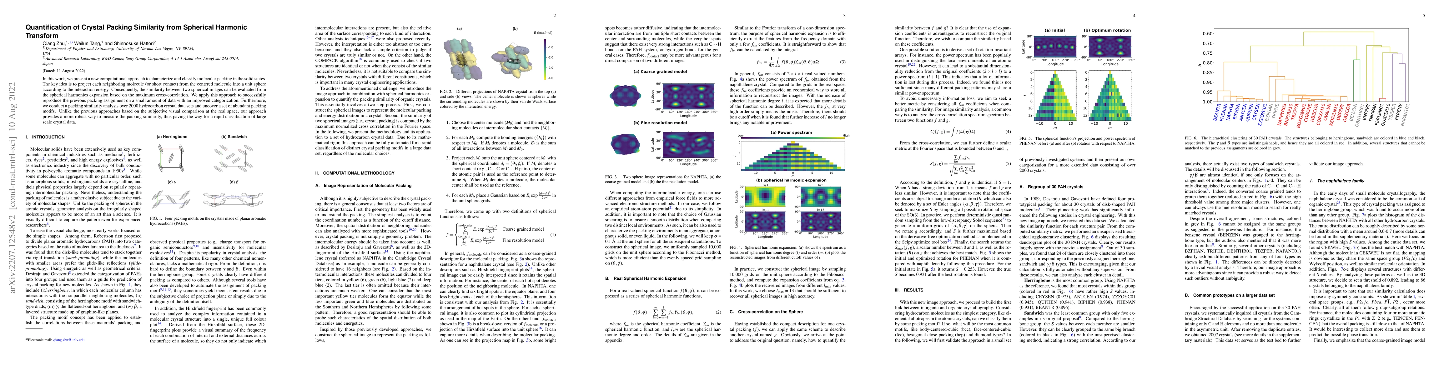 Thumbnail for Quantification of Crystal Packing Similarity from Spherical Harmonic
  Transform