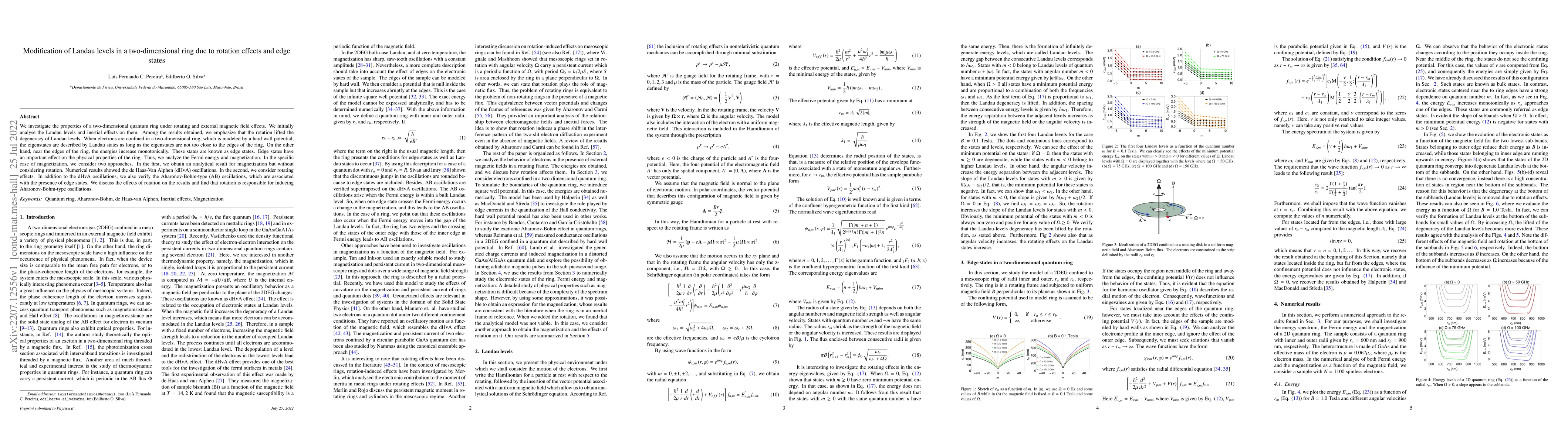 Thumbnail for Modification of Landau levels in a two-dimensional ring due to rotation
  effects and edge states