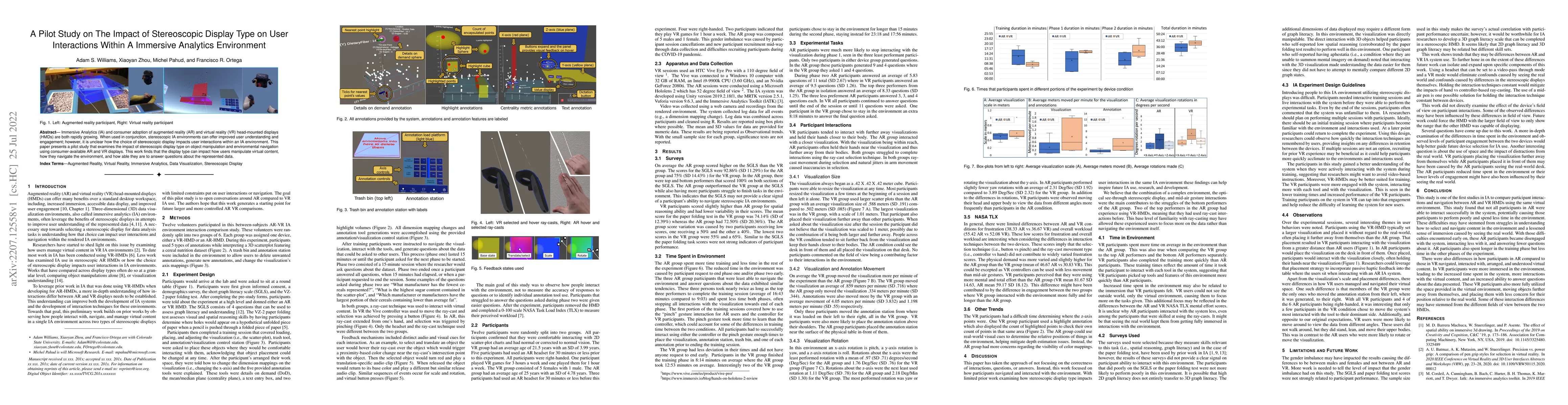 Thumbnail for A Pilot Study on The Impact of Stereoscopic Display Type on User
  Interactions Within A Immersive Analytics Environment