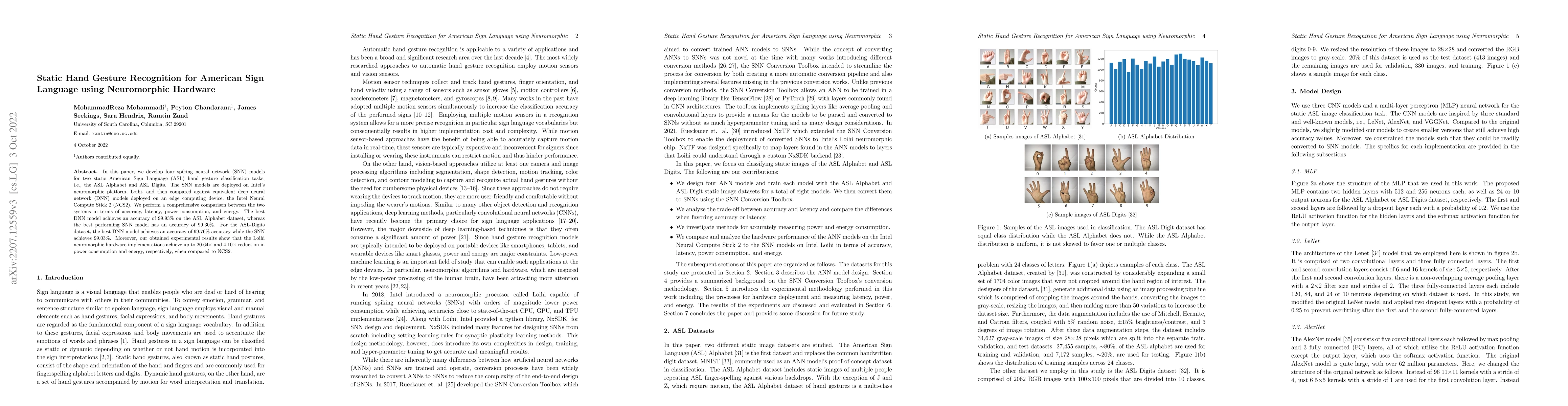 Thumbnail for Static Hand Gesture Recognition for American Sign Language using
  Neuromorphic Hardware